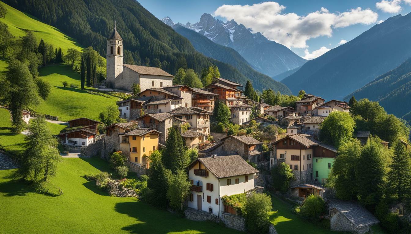 mountain villages in the Alps