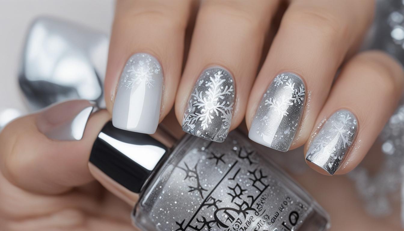 Silver Foil Accent Nail