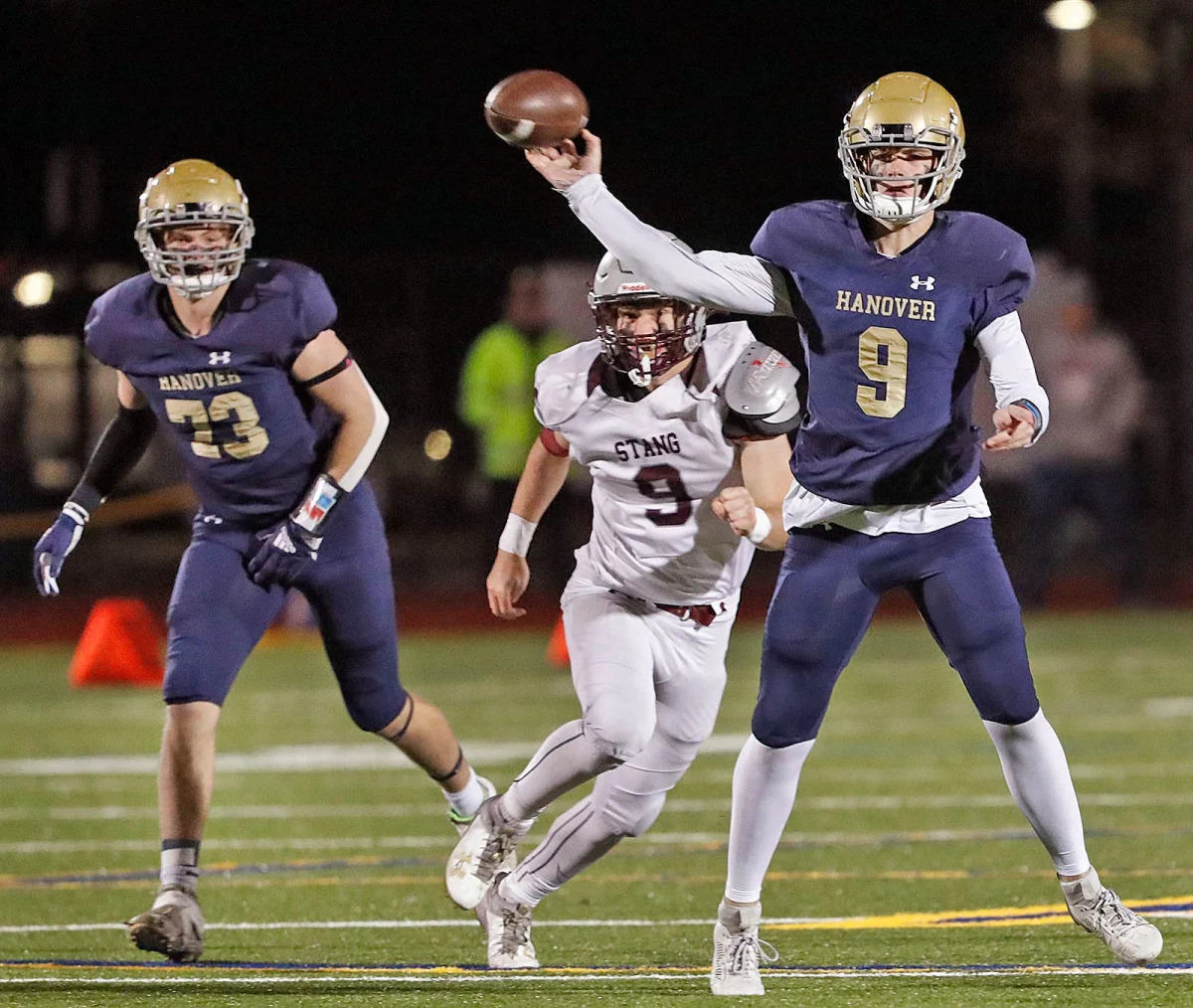 Unbeaten Hanover football storms back into state semifinals by blanking Bishop Stang