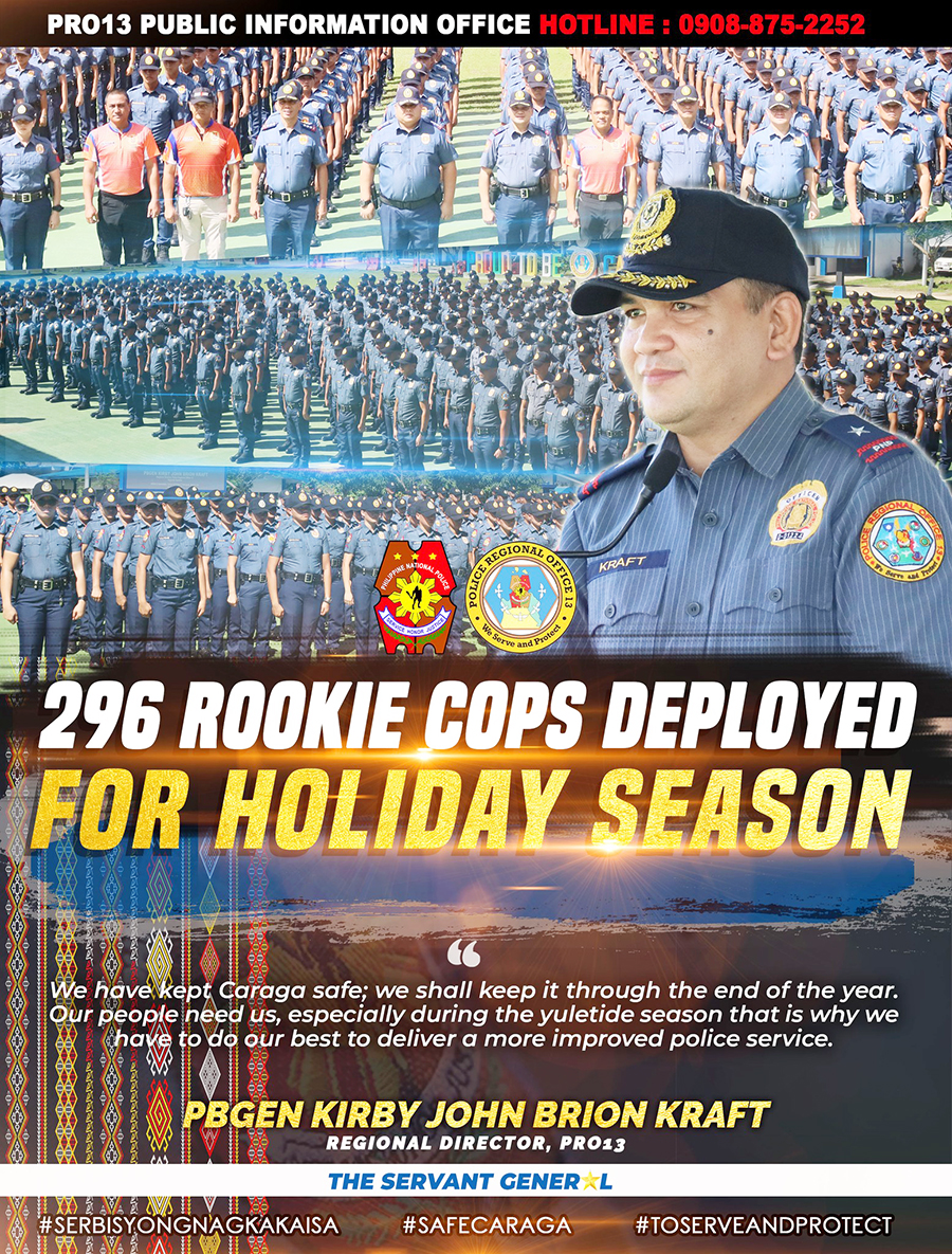 296 rookie cops secure Christmas in Caraga