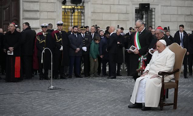 Pope Francis makes his first public appearances since being…
