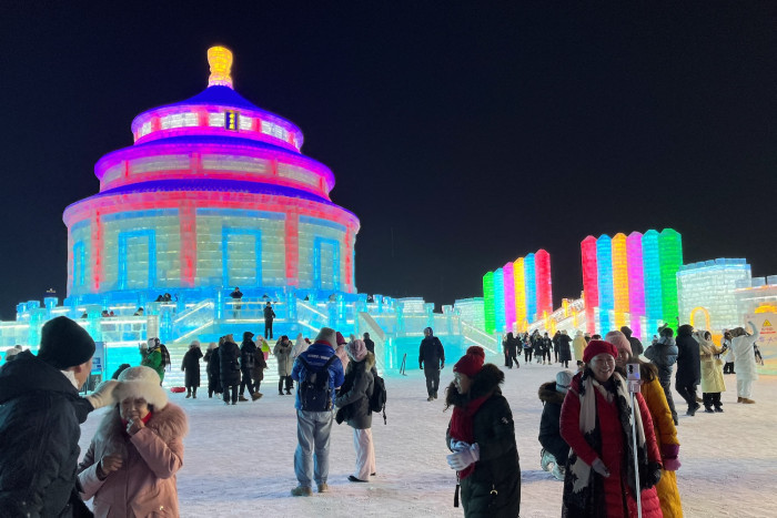 China’s ‘ice city’ draws record holiday crowds