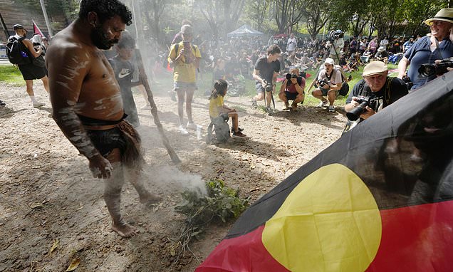 Australians protest British colonization on a national holiday some…